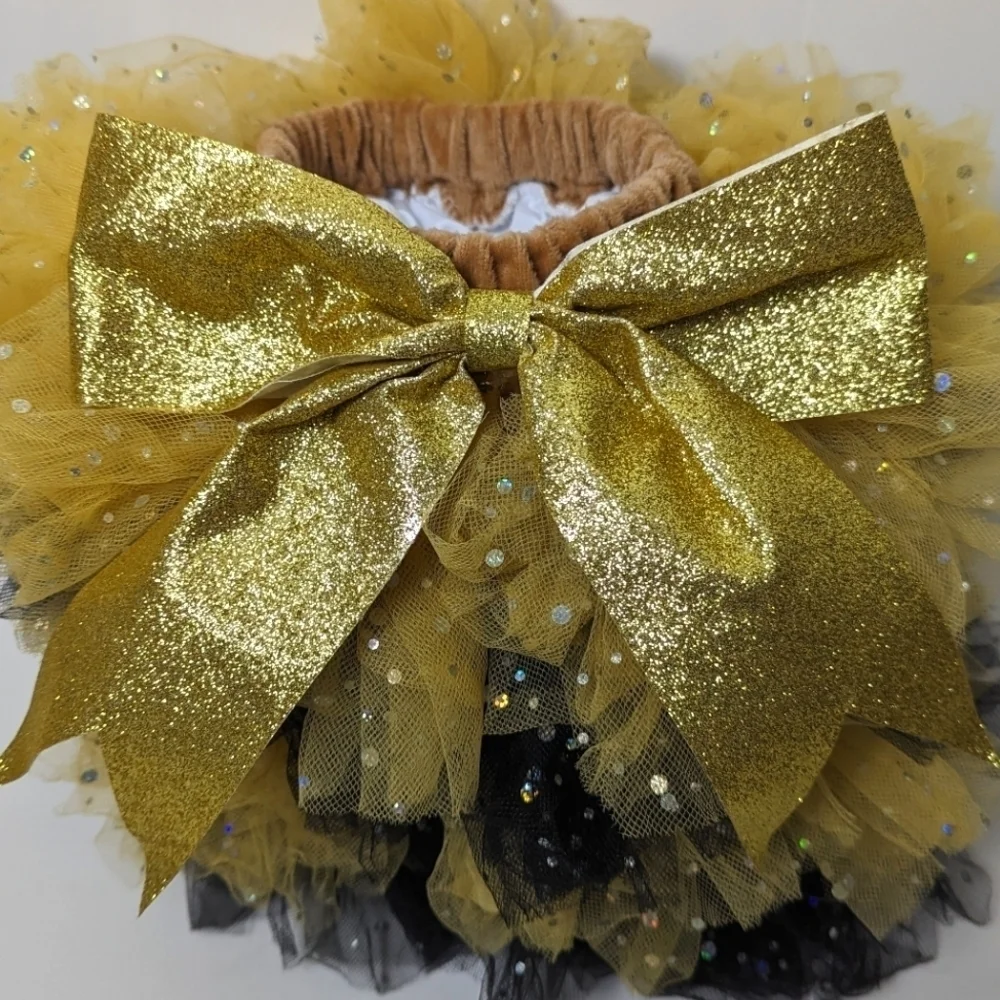 Toddler Black and Yellow Tule Bumblebee Sequin‎ Skirt 18-24 Months